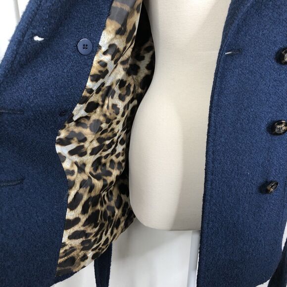 New Laundry by Shelli Segal Teal Double-Breasted Wool Blend Coat Women's Size 14 - Picture 7 of 9